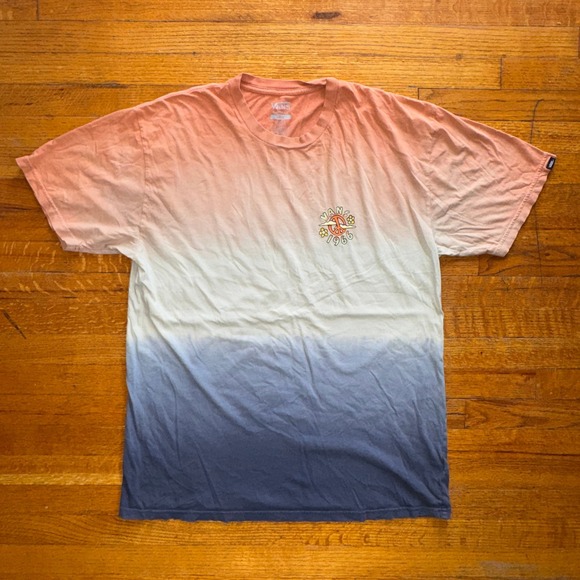 Vans Other - Vans Mens Ombre Dip Dye High On Peace Graphic T-Shirt Orange Blue Large